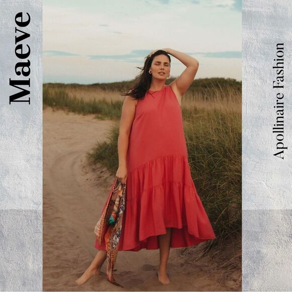 Maeve Women's Marlene Maxi in Rust High Low Dress NWT Large - Picture 1 of 6